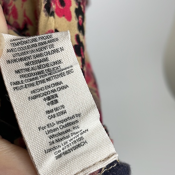 Free People Long sleeve floral Boho chic tunic dress size Small - Picture 7 of 14